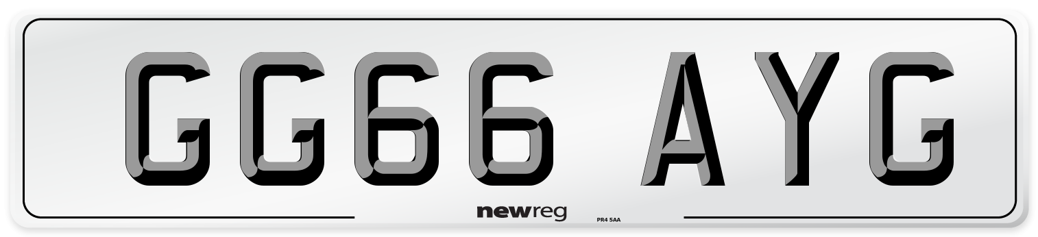 GG66 AYG Number Plate from New Reg